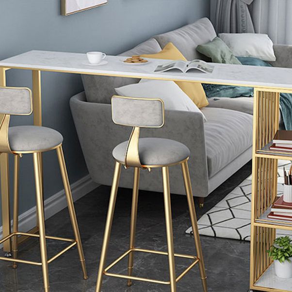 Contemporary Cushion Bar Stool Backrest Barstool with Gold Metal Legs Clearhalo 'Bar Furniture' 'Bar Stools' 'bar_stools' 'furn' 'furn_bar_stools' 'Furniture' 'Kitchen & Dining Furniture' 1200x1200_8dd75d8e-e7e7-4cb6-a21d-07e6cecb39a3