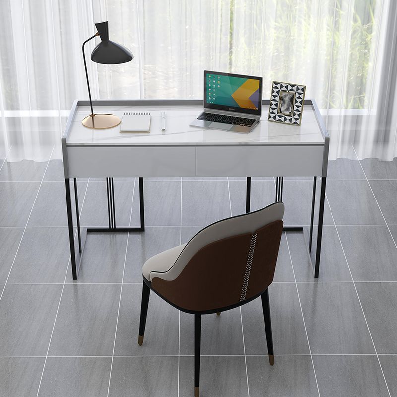 Scrivania rettangolare per la scrittura di home office moderna scrivania in pietra in pietra