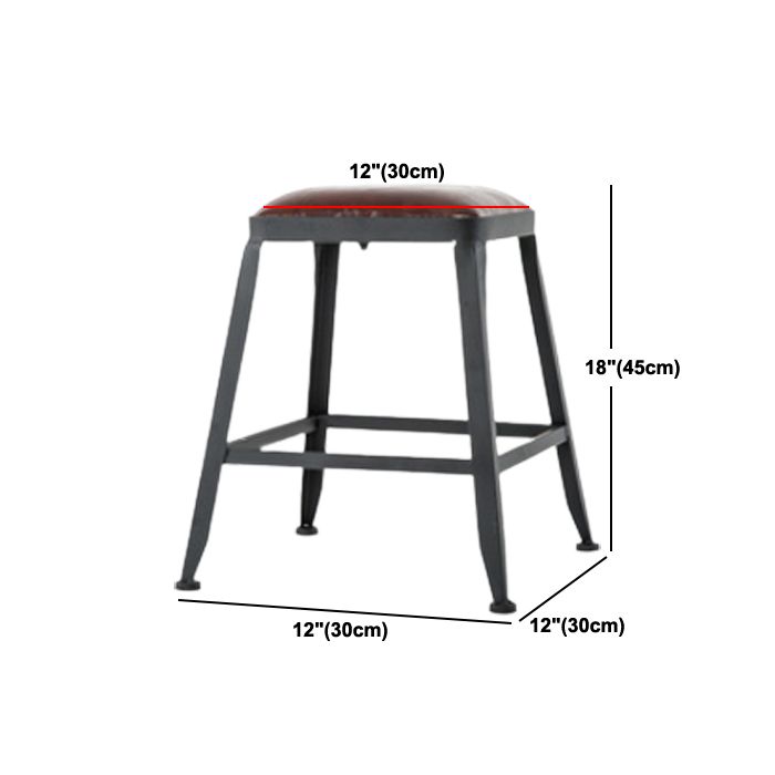 Tabouret de bar en cuir PU de style de style industriel avec des jambes en métal pour restaurant