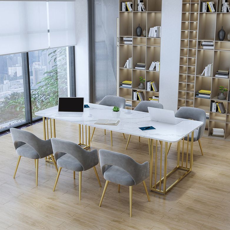 Glam Style Marble Writing Desk Rectangular Sled Base Office Desk Clearhalo 'Furniture' 'furniture_office_desk' 'Office Desks' 'Office Furniture' 'office_desk' 1200x1200_8ddad617-4707-41f7-ab29-68c046945a3c