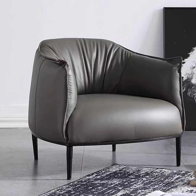Faux Leather Barrel Accent Chair with Tight Back, 35.43" W √ó 33.86" L √ó 29.92" H Clearhalo 'Accent Chairs' 'accent_chairs' 'Chairs & Seating' 'furn' 'furn_accent_chairs' 'Furniture' 'Living Room Furniture' 1200x1200_8ddbf912-8232-4488-9680-0ca744e8df25