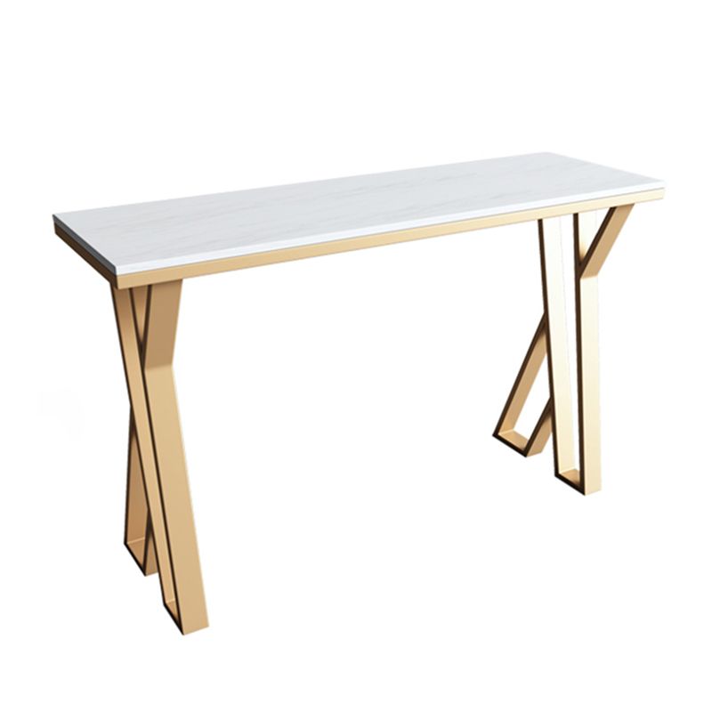 Tavolo da pranzo in pietra glam tavolo da bar rettangolo con doppio piedistallo per soggiorno