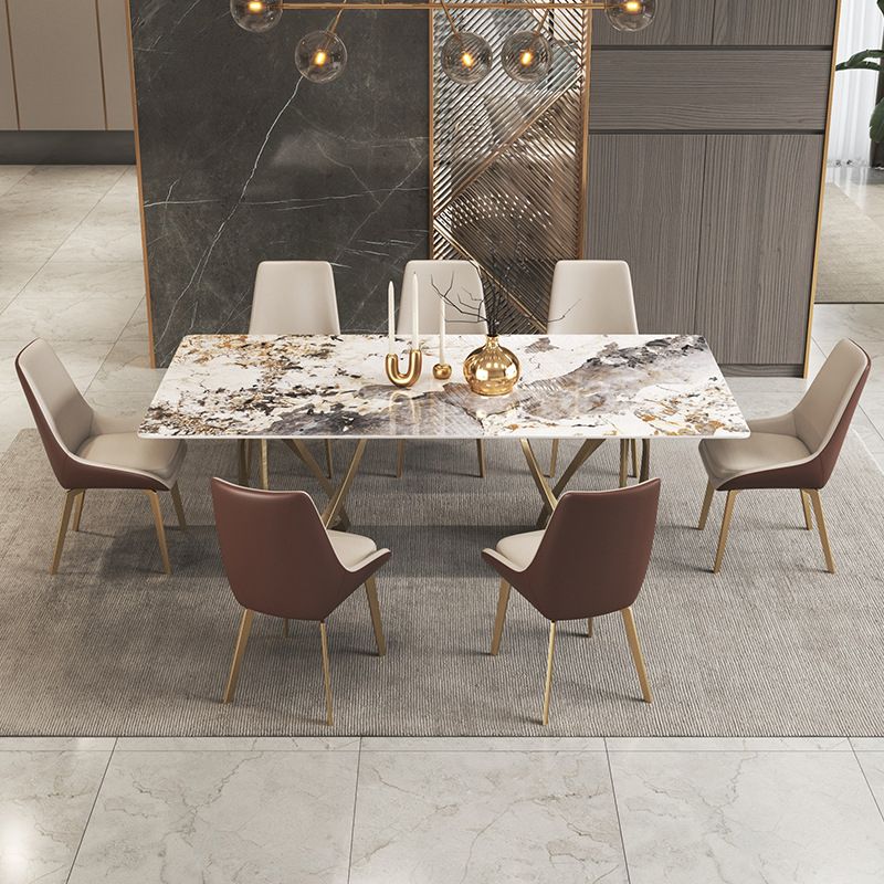 Metal Traditional Luxury Rectangle Table Sintered Stone Table for Dining Room Clearhalo ' dining_table' 'Dining Tables & Seating' 'Dining Tables' 'furn' 'furn_dining_table' 'Furniture' 'furniture_dining_table' 'Kitchen & Dining Furniture' 'kitchen&dining_furn' 'kitchen' 'kitchen_dining_table' 1200x1200_8ddef41b-80dd-4f44-ad7b-c260c61f118c