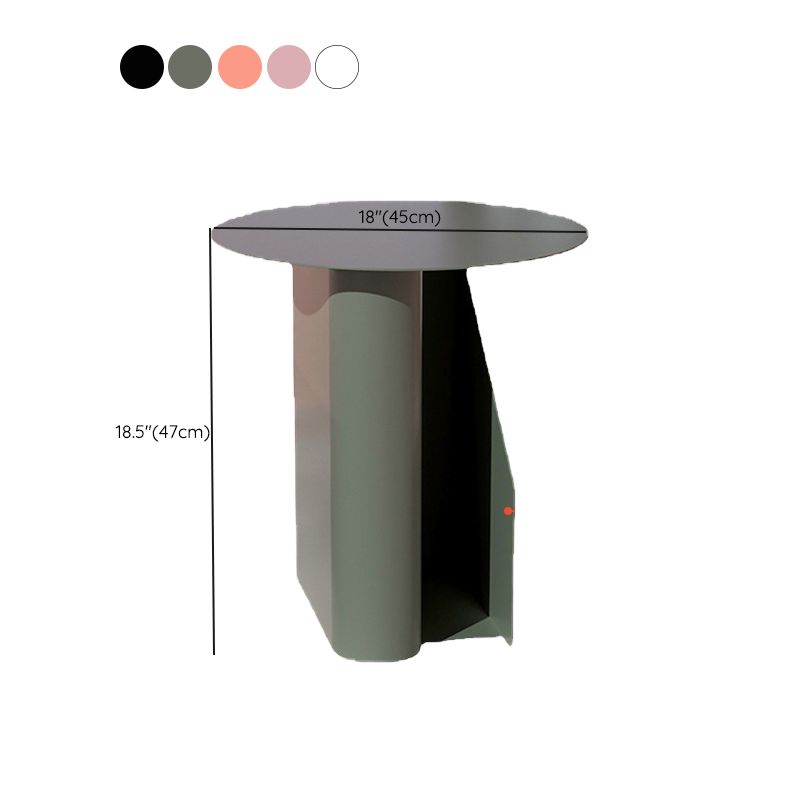 Metal End Table Mid-Century Round Side End Table with Storage