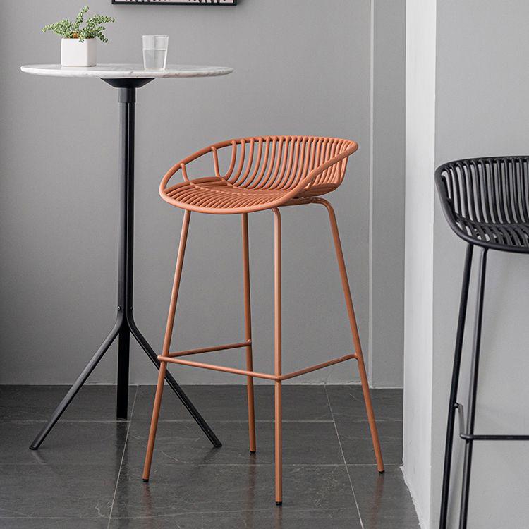 Contemporary Footrest Metal Barstool Matte Finish Restaurant Stool Clearhalo 'Bar Furniture' 'Bar Stools' 'bar_stools' 'furn' 'furn_bar_stools' 'Furniture' 'furniture_bar_stools' 'Kitchen & Dining Furniture' 1200x1200_8de18670-bec6-41bf-86aa-b6f049e9c617