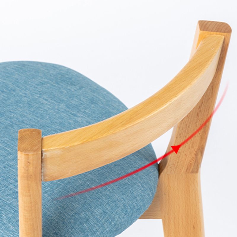 Nordic Armless Backrest Counter Stool Wood Cashier Bar Stool with Cushion and Pedal