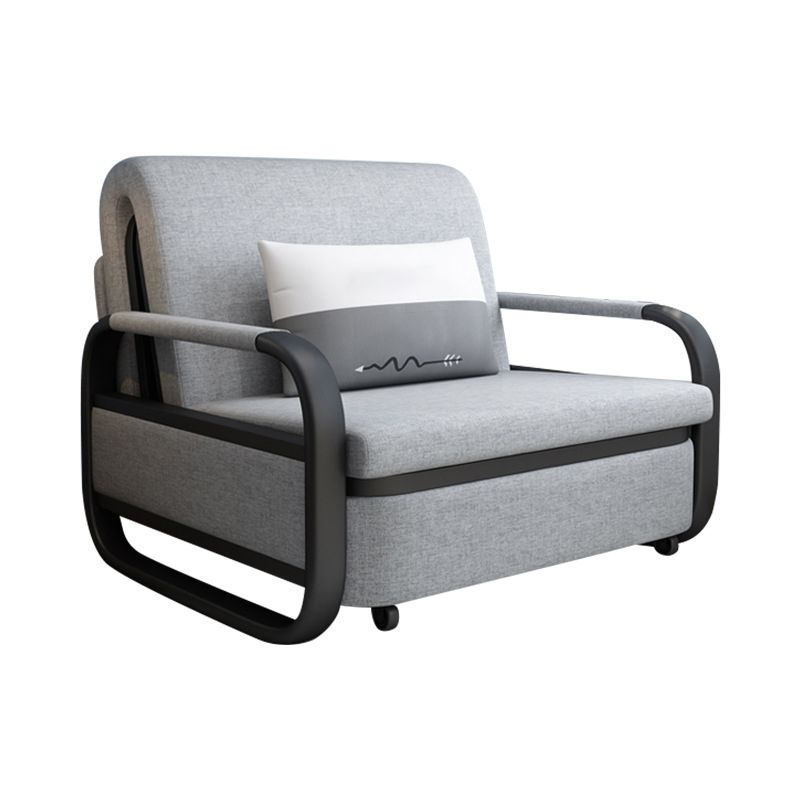 Linen Square Arm Sofa Bed 35.43" Wide Contemporary Convertible Sofa Clearhalo 'furn' 'furn_sofas' 'Furniture' 'Living Room Furniture' 'Sofa' 'sofas' 1200x1200_8de2941e-4b4a-4bfc-9800-2856d68b443e