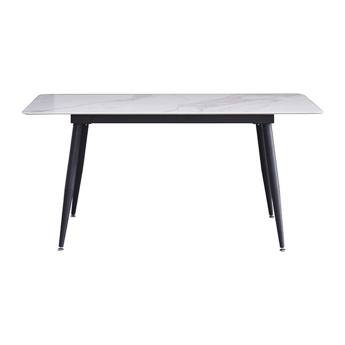 Industrial White Table for Restaurant Rectangle Dining Table with 4 Legs Clearhalo 'Dining Tables & Seating' 'Dining Tables' 'dining_table' 'furn' 'furn_dining_table' 'Furniture' 'Kitchen & Dining Furniture' 1200x1200_8de3d011-14ad-4292-8ecd-109f3d90cfb8