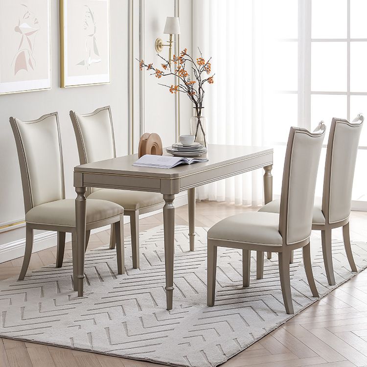 Rectangle Vintage Dining Table Champagne Tone Fixed Table for Home Use Clearhalo ' dining_table' 'Dining Tables & Seating' 'Dining Tables' 'furn' 'furn_dining_table' 'Furniture' 'furniture_dining_table' 'Kitchen & Dining Furniture' 'kitchen&dining_furn' 'kitchen' 'kitchen_dining_table' 1200x1200_8de3ddbc-7d8e-474c-805c-f7486ca4fd91