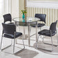 Contemporary 35.4" Round Dining Table Clear Tempered Glass Table with 4 Legs Clearhalo ' dining_table' 'Dining Tables & Seating' 'Dining Tables' 'furn' 'furn_dining_table' 'Furniture' 'furniture_dining_table' 'Kitchen & Dining Furniture' 'kitchen&dining_furn' 'kitchen' 'kitchen_dining_table' 1200x1200_8de5ce95-8a70-46bf-b709-b477d8d39735