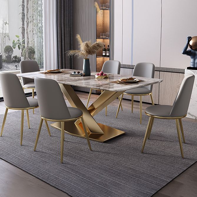 Luxury 1/2/5/7 Pieces Grey Dining Set Sintered Stone Dining Table Set with Leather Chairs Clearhalo 'Dining Room Sets' 'Dining Tables & Seating' 'dining_room_set' 'furn' 'furn_dining_room_set' 'Furniture' 'furniture_dining_room_set' 'Kitchen & Dining Furniture' 'kitchen&dining_furn' 'kitchen' 1200x1200_8de5ed1a-e3b2-435e-a3af-12f4947533b6