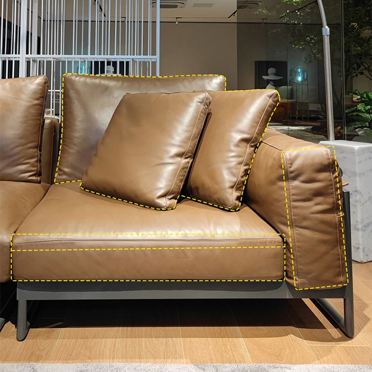 Square Arm Sofa Modern Sofa 38.58" D x 34.64" H Sofa with Pillow Clearhalo 'furn' 'furn_sofas' 'Furniture' 'Living Room Furniture' 'Sofa' 'sofas' 1200x1200_8de5feb3-1393-4ce4-8fc8-b2dca95dd675