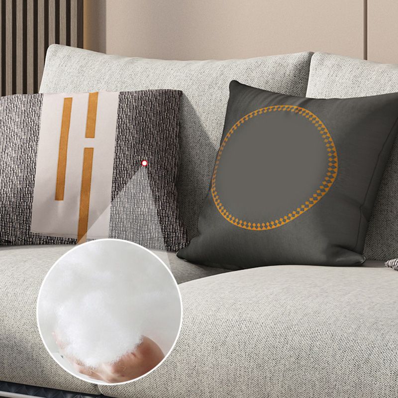 Gray Faux Leather Straight Arm Sofa Waterproof Pillow Back Sectional Clearhalo 'furn' 'furn_sectionals' 'Furniture' 'furniture_sectionals' 'Living Room Furniture' 'Sectionals' 1200x1200_8de642bc-0ea0-4ab1-9004-0cb0c6d9a4df