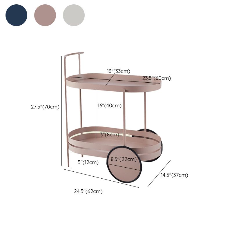 Wheels Accent Side Table with Tray Top in Metal Modern Accent Side Table