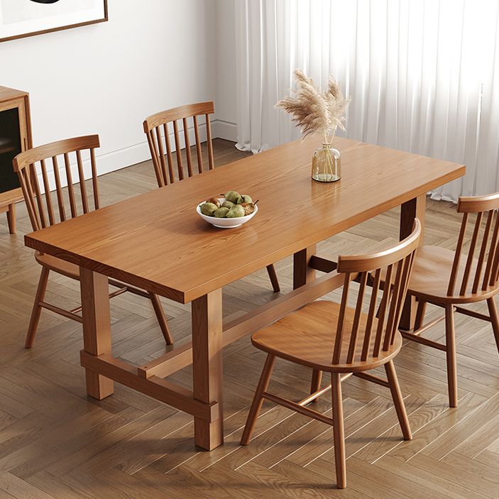 Contemporary Rectangle Shape Standard Dining Table Solid Wood Kitchen Dining Table with Trestle Base Clearhalo ' dining_table' 'Dining Tables & Seating' 'Dining Tables' 'furn' 'furn_dining_table' 'Furniture' 'furniture_dining_table' 'Kitchen & Dining Furniture' 'kitchen&dining_furn' 'kitchen' 'kitchen_dining_table' 1200x1200_8de9060e-db4a-42c1-b84c-e9971d99c530