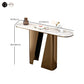 14 inch Wide Glam Accent Table Oval Shape Stone Console Table