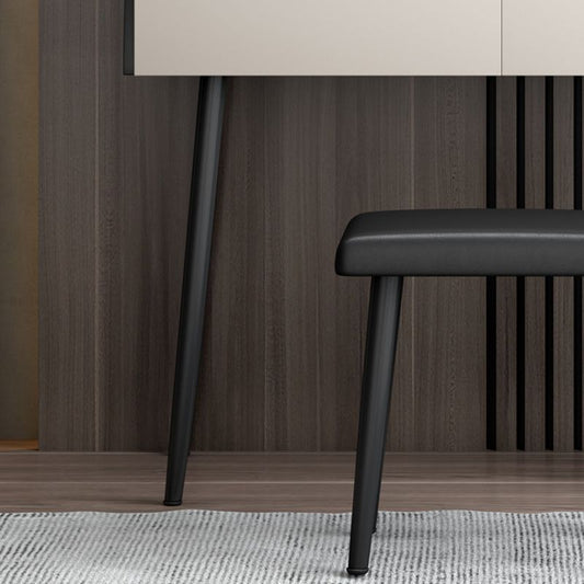 Conjunto de taburetes de tocador de metal de toadores de piedra contemporáneos con 2 cajones