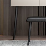 Conjunto de taburetes de tocador de metal de toadores de piedra contemporáneos con 2 cajones