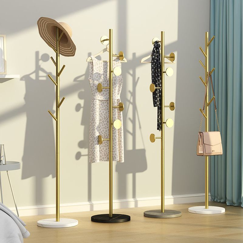 Designer -Metallbeschattierungs -Rack Marmor Bottomattrack mit Hooks Hall Tree