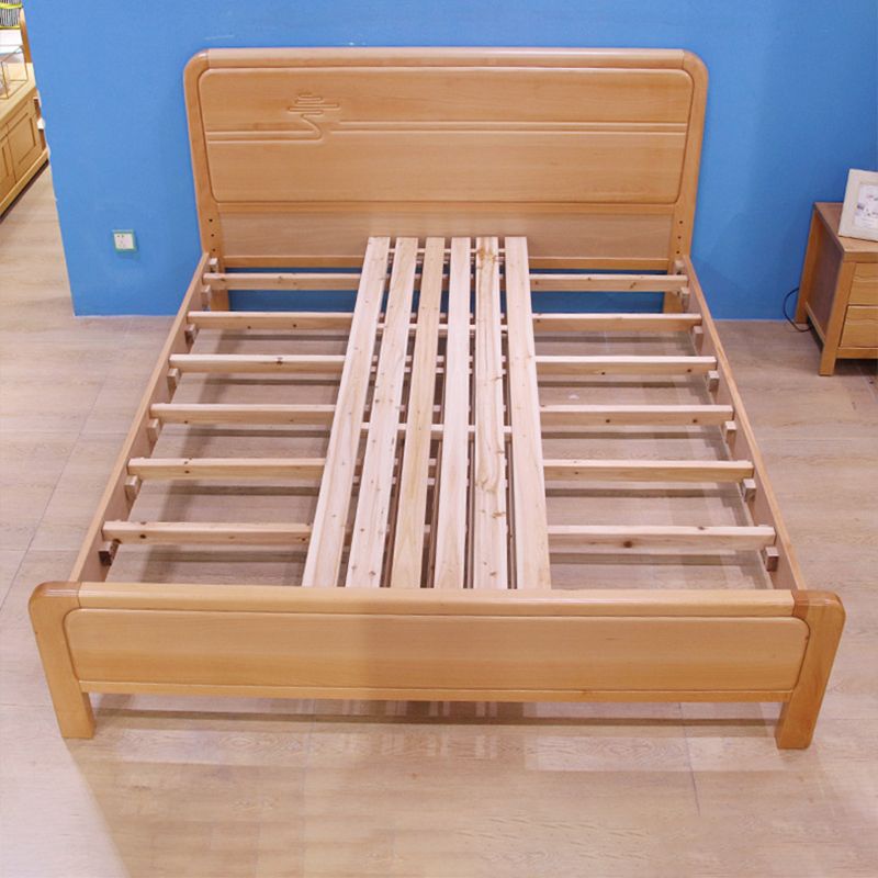 Letto standard naturale rettangolare letto moderno di faggio moderno di mid-secolo