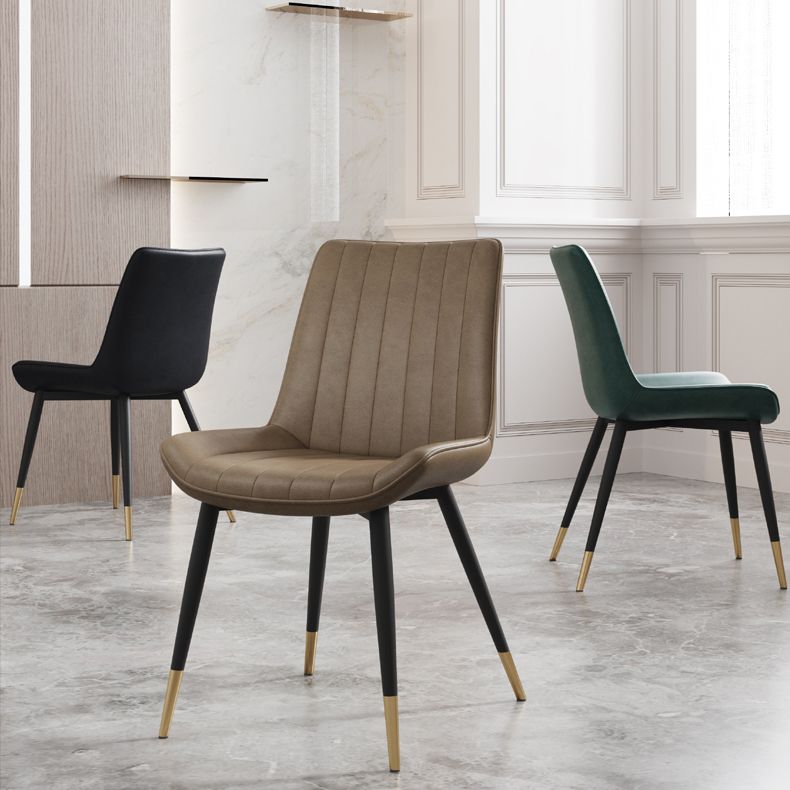 Scandinavian Study Room Leather Side Chair Matte Finish Parsons Dining Chairs Clearhalo ' kitchen&dining_furn' 'Dining Chairs' 'Dining Tables & Seating' 'dining_chair' 'furn' 'furn_dining_chair' 'Furniture' 'furniture_dining_chair' 'Kitchen & Dining Furniture' 'kitchen' 1200x1200_8ded59f7-37d5-4ac8-a207-bf6f18f15588