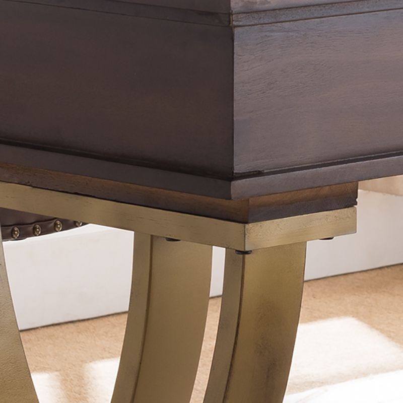 Descripción ejecutiva de triple de triple marrón rectangular con escritorio de oficina de patas de madera