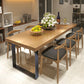 Industrial Rectangle Wood Table Standard Height Dining Table with Double Pedestal Base Clearhalo 'Dining Tables & Seating' 'Dining Tables' 'dining_table' 'furn' 'furn_dining_table' 'Furniture' 'furniture_dining_table' 'Kitchen & Dining Furniture' 'kitchen' 'kitchen_dining_table' 1200x1200_8df19f3b-b71a-47fb-b231-32fabfc7e975