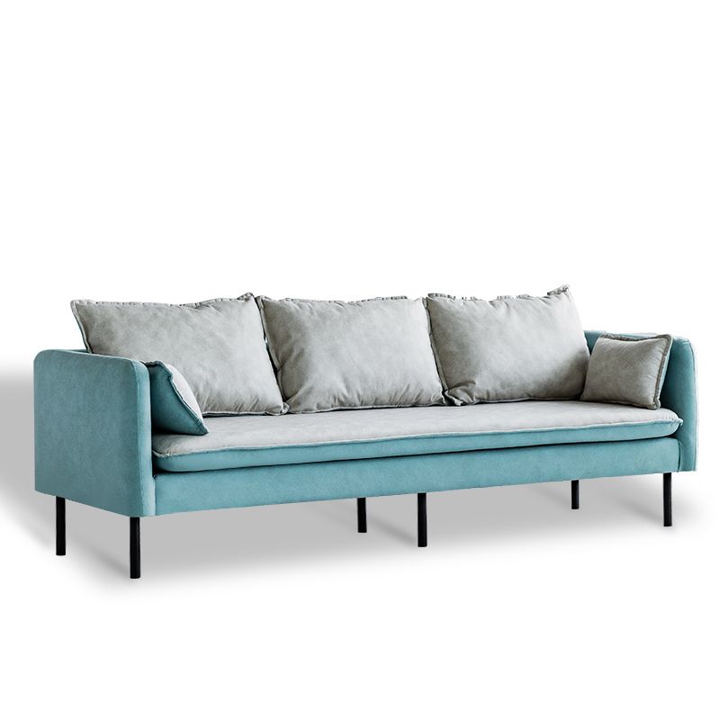 Faux Ledersofa 27,16 "Hoch skandinavisches Smoking -Arm -Sofa mit 2 Kissen