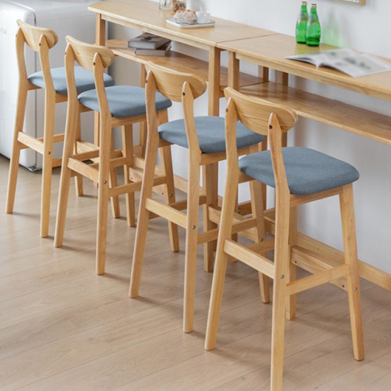 Minimalist Style Wooden Barstool for Home Use Upholstered Stools with Cushion Clearhalo 'Bar Furniture' 'Bar Stools' 'bar_stools' 'furn' 'furn_bar_stools' 'Furniture' 'furniture_bar_stools' 'Kitchen & Dining Furniture' 1200x1200_8df45fdf-8531-46dd-9dab-7458e5774e71