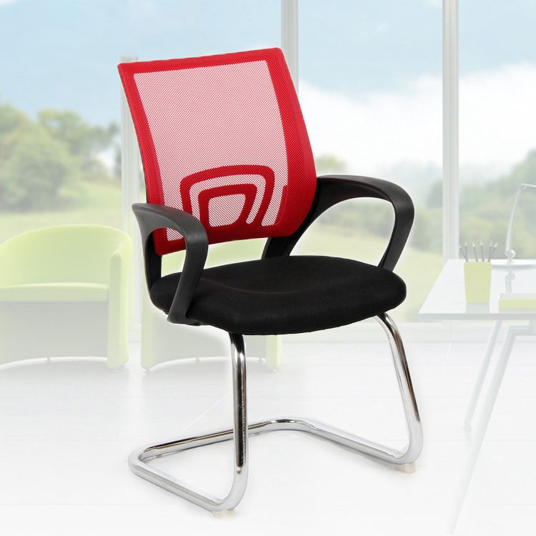 Sedia da scrivania contemporanea da 19 "sedia a braccia fissa nera.