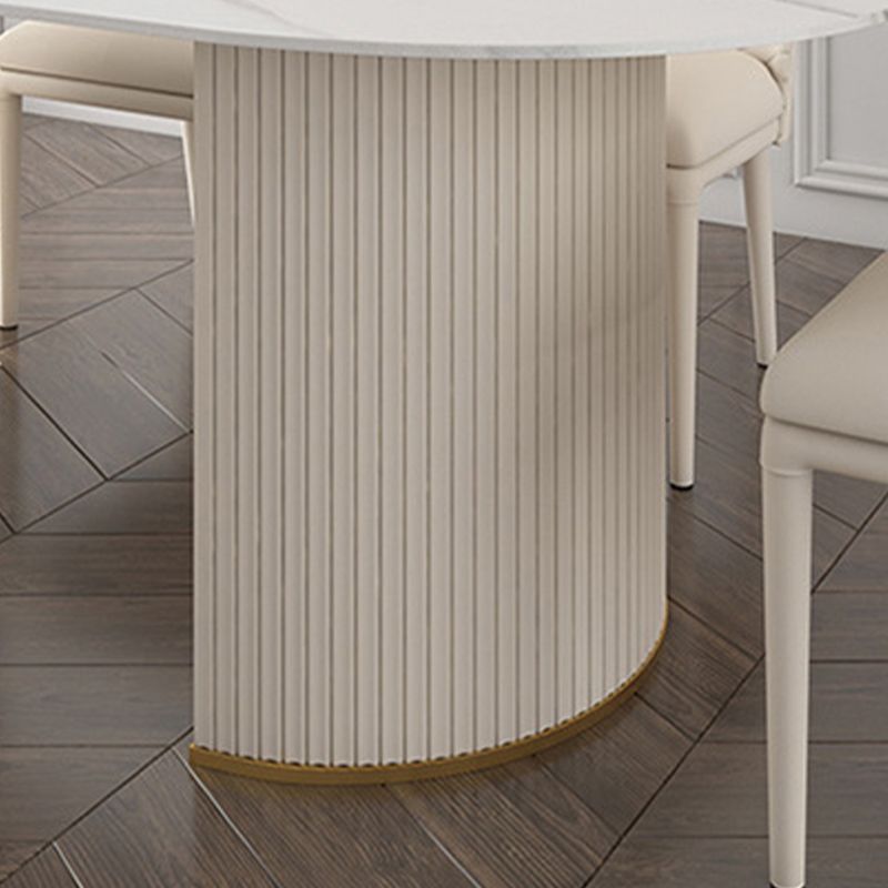 Oval Sintered Stone Dining Table Traditional Luxury Dining Table for Home Use Clearhalo 'Dining Tables & Seating' 'Dining Tables' 'dining_table' 'furn' 'furn_dining_table' 'Furniture' 'furniture_dining_table' 'Kitchen & Dining Furniture' 'kitchen' 'kitchen_dining_table' 1200x1200_8df720bf-21cc-4e4f-95ea-2145378d772f