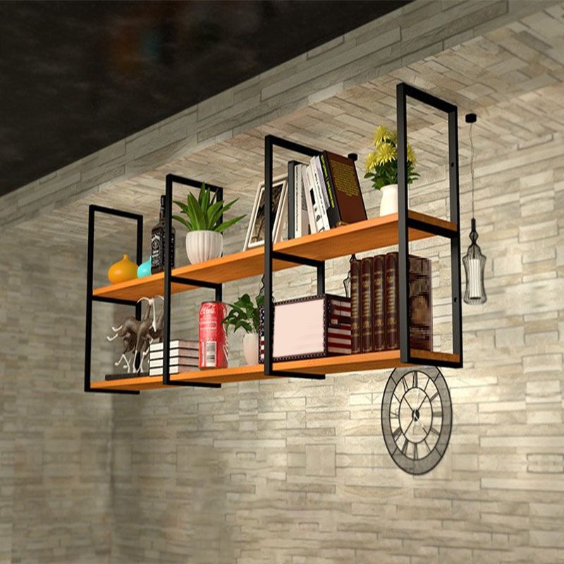 Industrial Wooden Storage Bookshelf Wall Mounted Bookcase with Rectangle Shelves Clearhalo 'Bookcases' 'furn' 'furn_bookcases' 'Furniture' 'Office Furniture' 1200x1200_8df8a35a-f147-4643-8834-24542871707f