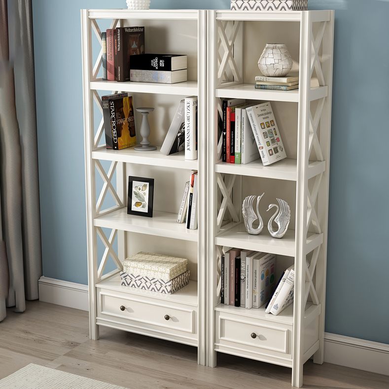 Rectangle Standard Solid Wood Bookcase Nordic Closed Back Bookshelf