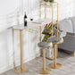 White Stone Bar Dining Table Traditional Luxury Bar Dining Table with Sled Base Clearhalo 'Bar Furniture' 'Bar Tables' 'bar_tables' 'furn' 'furn_bar_tables' 'Furniture' 'furniture_bar_tables' 'Kitchen & Dining Furniture' 1200x1200_8df98936-8705-4b1a-b3d9-78ecf175d3e5