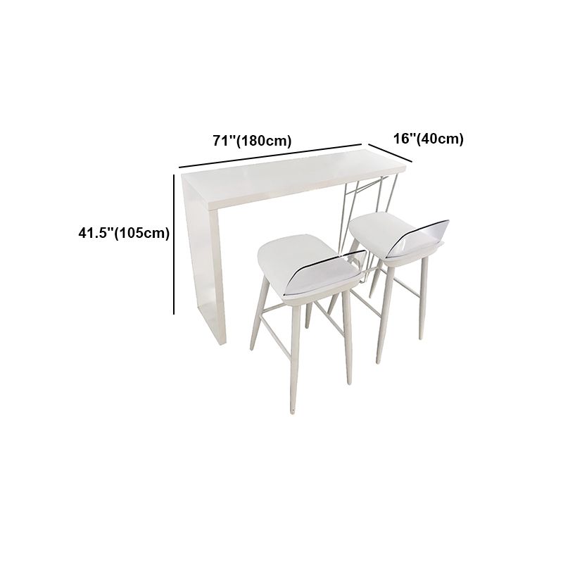 White Modern Style Rectangle Bar Table in Wood and Metal Milk Tea Shop Bar Table Clearhalo 'Bar Furniture' 'Bar Tables' 'bar_tables' 'furn' 'furn_bar_tables' 'Furniture' 'furniture_bar_tables' 'Kitchen & Dining Furniture' 1200x1200_8dfa9312-d813-4f9d-a3db-8ca4fb7f328f