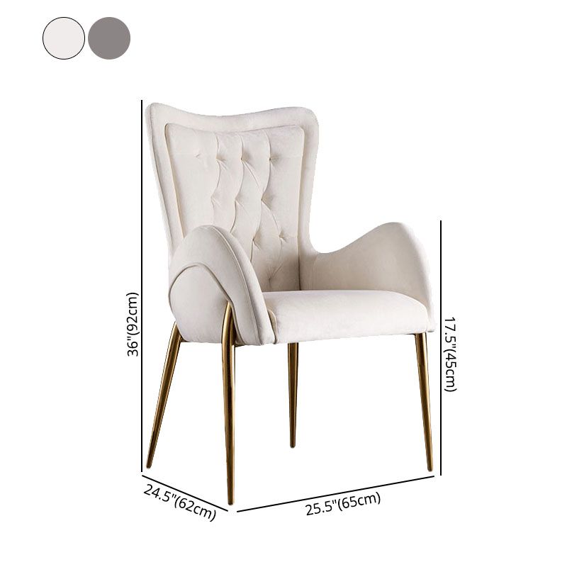 Modern Metal Dining Room Chair Velvet Side Arm Chair for Restaurant Use Clearhalo ' kitchen&dining_furn' 'Dining Chairs' 'Dining Tables & Seating' 'dining_chair' 'furn' 'furn_dining_chair' 'Furniture' 'furniture_dining_chair' 'Kitchen & Dining Furniture' 'kitchen' 1200x1200_8dfa9466-51f0-41b1-9e99-a30e899793e0