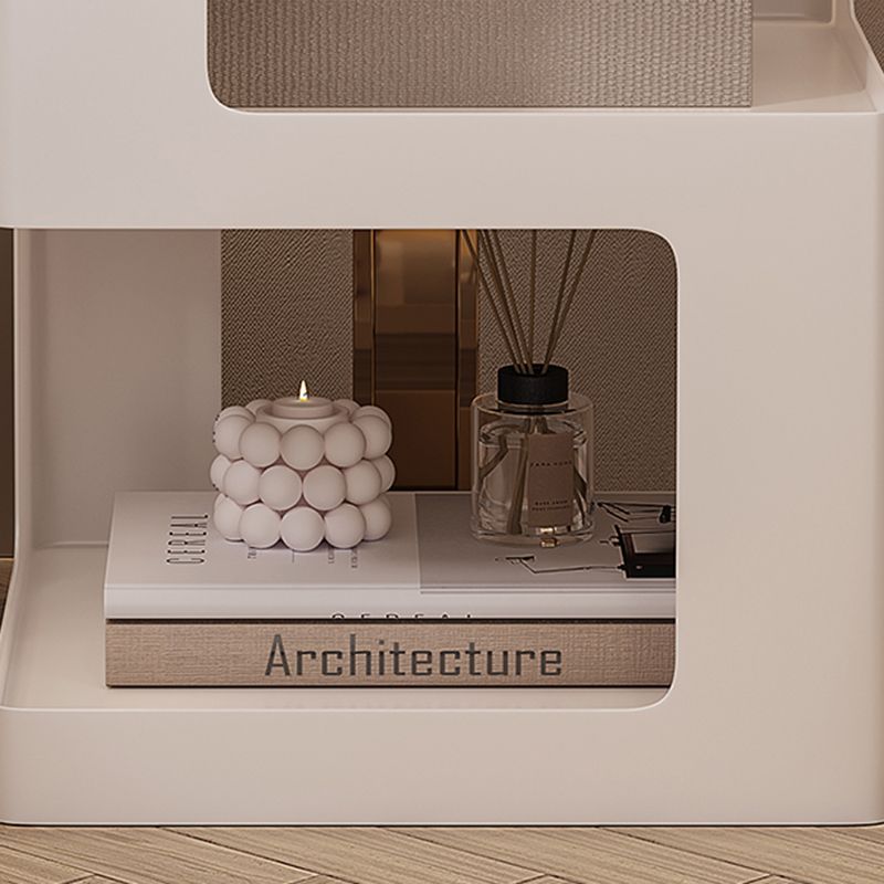 21,3 "tavolo laterale in blocco alto con mensole metalliche per tavolo da estremità quadrata contemporanea