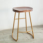 Modern Solid Wood Dining Stool Footrest Indoor Contoured Seat Counter-height Stool