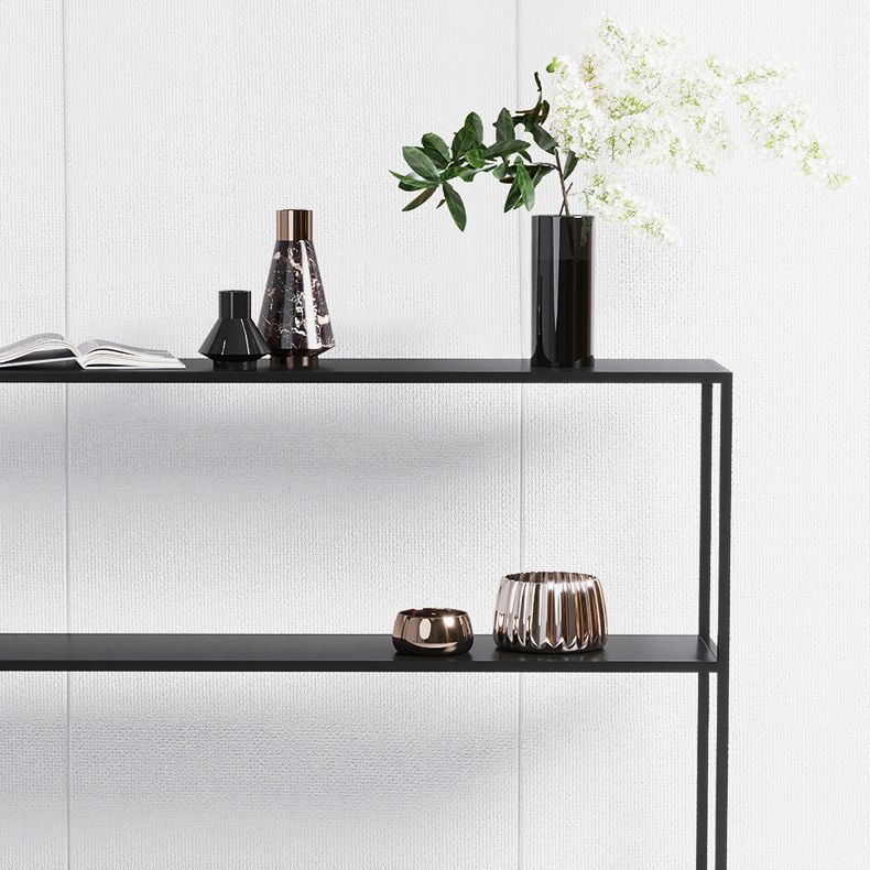 Modern Console Accent Table Antique Finish Rectangle Console Sofa Table in Metal Clearhalo 'Console Tables' 'console_tables' 'Entry & Mudroom Furniture' 'furn' 'furn_console_tables' 'Furniture' 1200x1200_8dfd115c-5eeb-4c2b-9b48-0dae7651ebbc