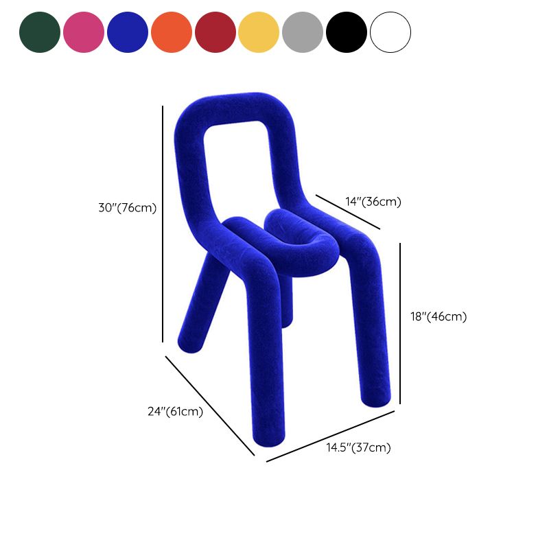 Home Fabric Side Chair Glam Style Open Back Armless Chair Set