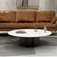 Modern Style White Slate & Grey Glass Top Iron Craft Round Coffee Table Clearhalo 'Coffee & Accent Tables' 'Coffee Tables' 'coffee_tables' 'furn' 'furn_coffee_tables' 'Furniture' 'Living Room Furniture' 1200x1200_8dff2cc9-93e8-42e1-a21d-78cb0058e0e9