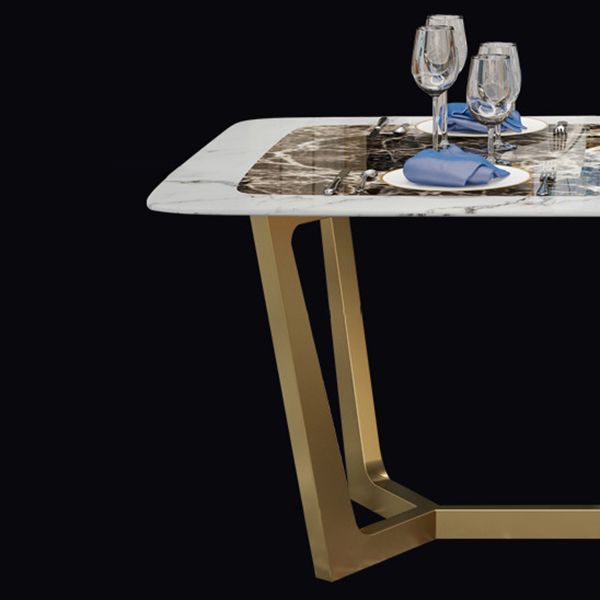 Metal Traditional Luxury Rectangle Table Marble Top Table with Trestle Base Clearhalo ' dining_table' 'Dining Tables & Seating' 'Dining Tables' 'furn' 'furn_dining_table' 'Furniture' 'furniture_dining_table' 'Kitchen & Dining Furniture' 'kitchen&dining_furn' 'kitchen' 'kitchen_dining_table' 1200x1200_8e00e38d-1b27-4c93-bf50-4cfb0263b368