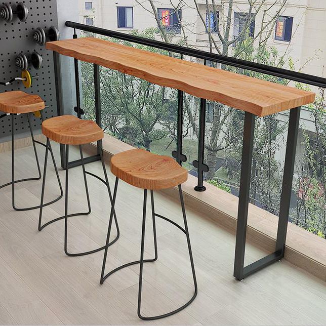 Modern Wood Bar Table with Rectangle Table Top Black Sled Table with 42-inch Height Clearhalo 'Bar Furniture' 'Bar Tables' 'bar_tables' 'furn' 'furn_bar_tables' 'Furniture' 'furniture_bar_tables' 'Kitchen & Dining Furniture' 1200x1200_8e016351-0214-49f7-9c79-20d1b1736241