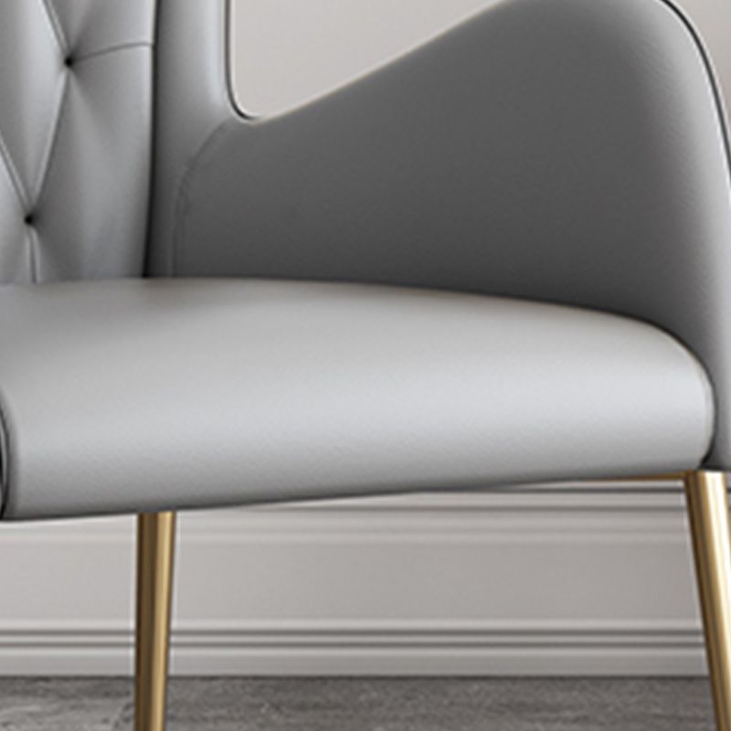 Leather and Velvet Dining Chairs Glam Style High Back Dining Arm Chair Clearhalo ' kitchen&dining_furn' 'Dining Chairs' 'Dining Tables & Seating' 'dining_chair' 'furn' 'furn_dining_chair' 'Furniture' 'furniture_dining_chair' 'Kitchen & Dining Furniture' 'kitchen' 1200x1200_8e02aecc-c8ad-4a11-9465-2c359783a998