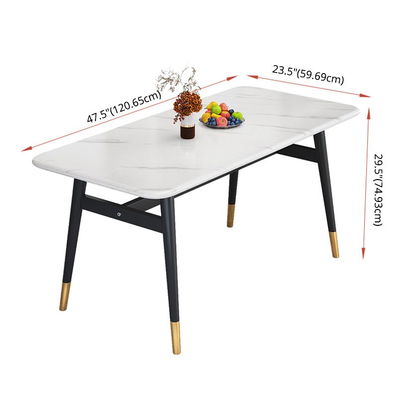 Rectangular Scandinavian Sintered Stone Dining Room Set Dining Furniture with 4 Legs Base Clearhalo 'Dining Room Sets' 'Dining Tables & Seating' 'dining_room_set' 'furn' 'furn_dining_room_set' 'Furniture' 'furniture_dining_room_set' 'Kitchen & Dining Furniture' 'kitchen&dining_furn' 'kitchen' 1200x1200_8e0358e5-9f20-4321-8452-9b49a69ffddf