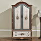 Coastal Wardrobe with Hinged Doors Matte Finish Wood Cabinet for Home
