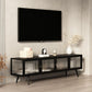 Modern Metal TV Media Stand Enclosed Storage TV Console with Doors for Living Room Clearhalo 'furn' 'furn_tv_stands_entertainment_centers' 'Furniture' 'Living Room Furniture' 'TV Stands & Entertainment Centers' 'TV Stands & Media Storage Furniture' 'tv_stands_entertainment_centers' 1200x1200_8e06abd1-f548-4721-9c72-4b01cbb06ded