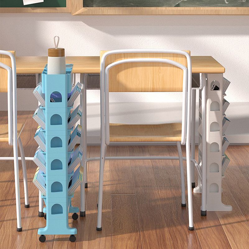 6-Shelf Plastic Ladder Bookcase Contemporary Closed Back Book Shelf Clearhalo 'Bookcases' 'furn' 'furn_bookcases' 'Furniture' 'furniture_bookcases' 'kitchen' 'kitchen_bookcases' 'Living Room Furniture' 'Office Furniture' 1200x1200_8e071c14-4ab2-44ed-9fe1-cf1d1d6ffeb1