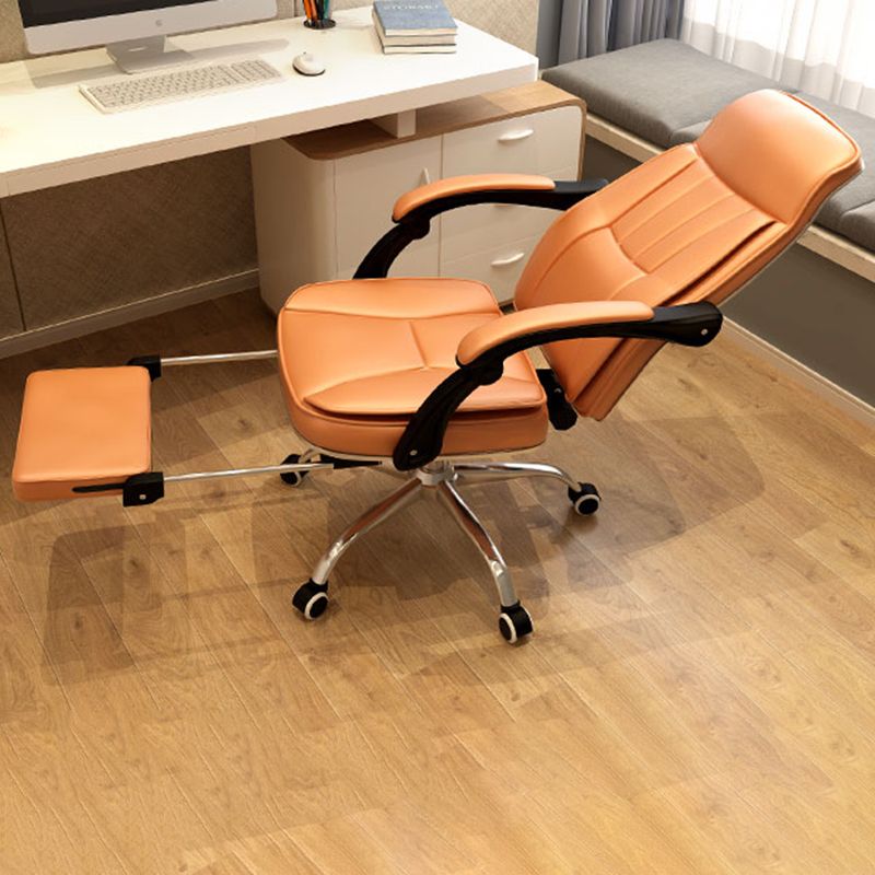 Chaise de bureau en cuir rembourrée moderne sans chaise de bureau ergonomique pénible avec roues