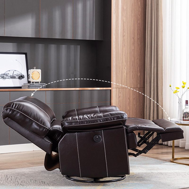 Reclinabile standard contemporaneo in cuoio incollato di colore solido